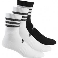 adidas Sport Socks Crew Glam 3-Stripe Glitter white/black - 3 pairs